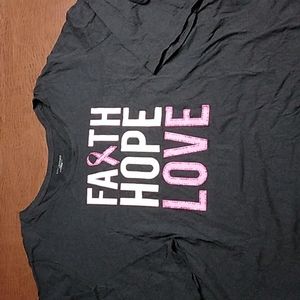 Catherines Women's 4x Black Scoop Neck 3/4 Sleeve T-shirt - Faith Hope Love #1